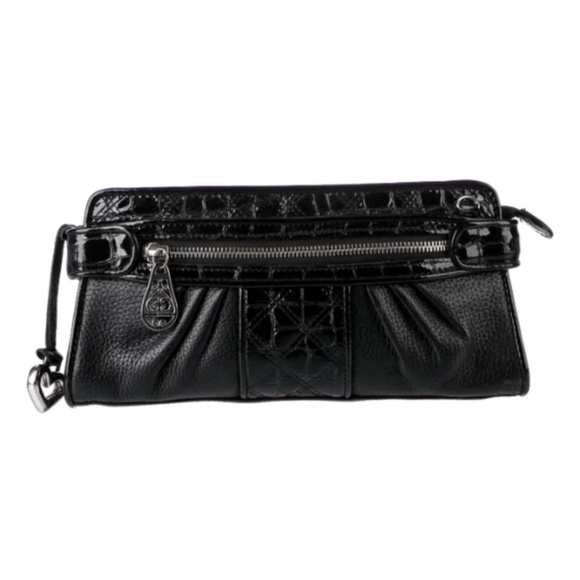 Brighton Leather Clutch Crossbody Bag Black D7685669 - Picture 1 of 11